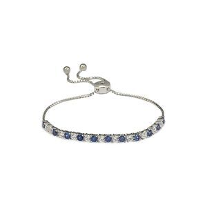 Suzy Levian Silver Diamond & Sapphire Bolo Bracelet